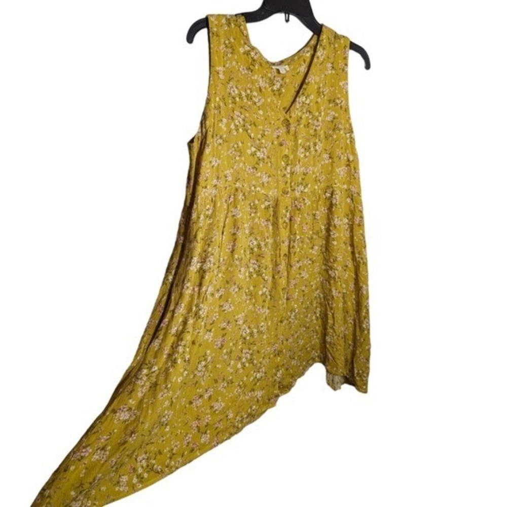 Cotton Bleu Floral Sleeveless Tunic Dress‎ Size L (M235)